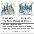 thumbnail image 5 of Forest Reindeer Snow Decorative Pillow Cover Set of 2, Winter Wonderland Pillowcase Soft Breathable Cushion Pillow Cases Watercolor Deer Blue Snowflakes Decoration for Sofa Bedroom Car 18 X 18 Inch, 5 of 7