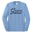 thumbnail image 2 of Wild Bobby Grace Wins Script Inspirational/Christian Men Long Sleeve Shirt, Light Blue, 3X-Large, 2 of 5