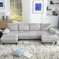 thumbnail image 5 of [VIDEO provided][New]U-Shaped Couch with Oversized Seat,4-Seat Sofa with Double Chaise,Comfortable and spacious indoor furniture for Living Room,Apartment, 5 of 17