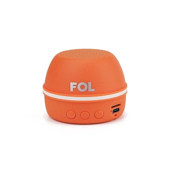 FOL FS-S196 5W Mini Wireless Speaker, Rechargeable 600mAh with Magnetic Ring, FM Radio, microSD, Orange