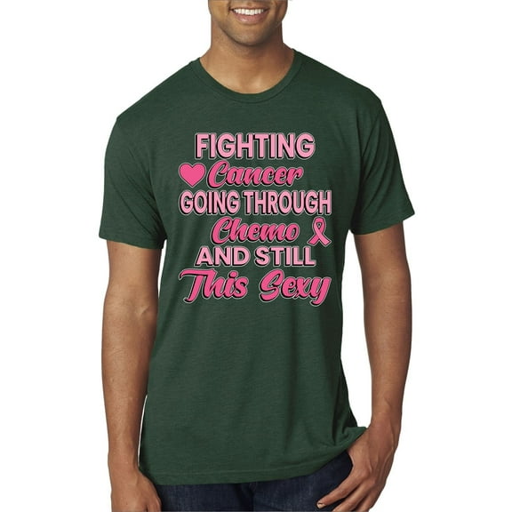 Wild Bobby, Fighting Cancer And Still Sexy, Breast Cancer Awareness, Men Premium Tri Blend Tee, Forest Green, Large