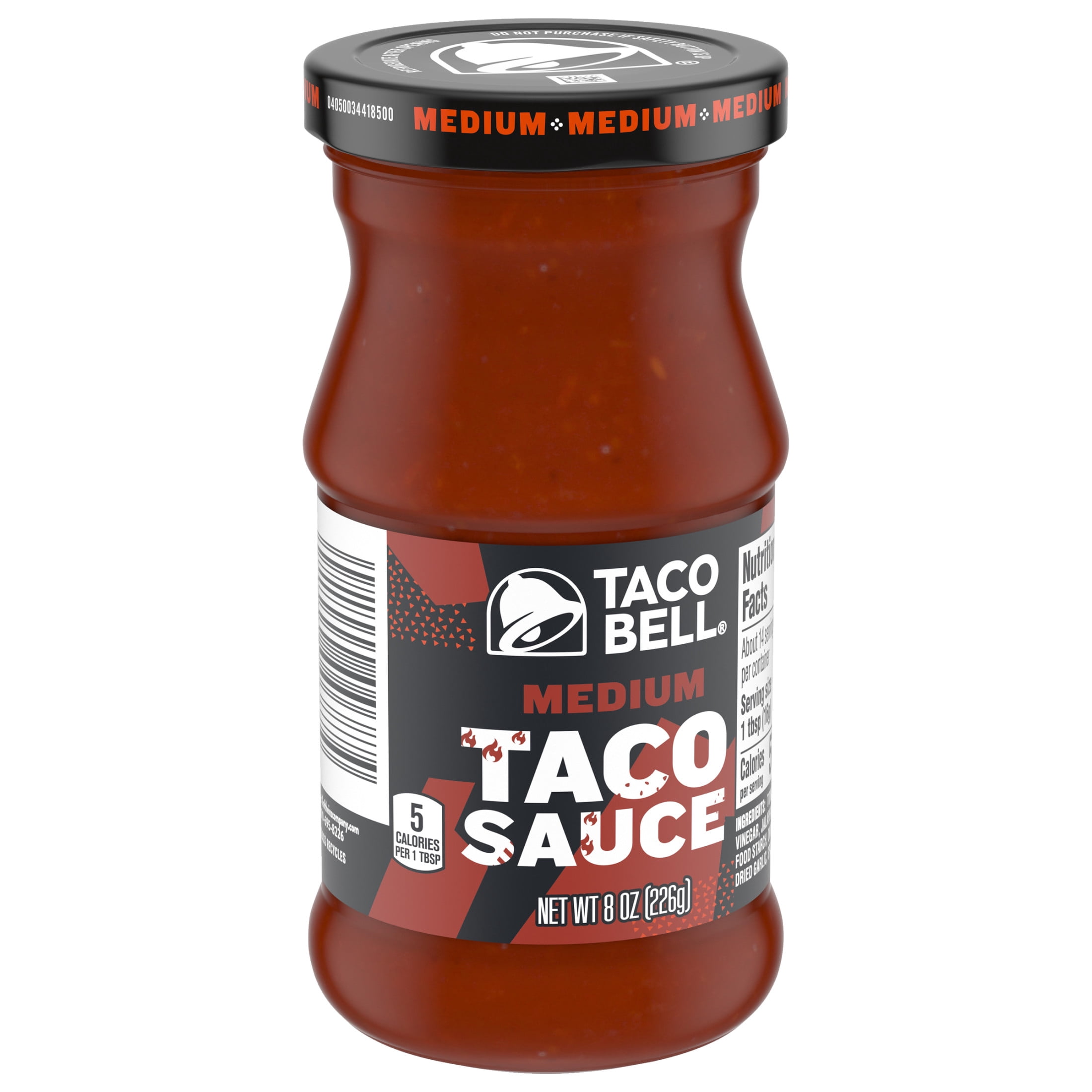 (2 pack) Taco Bell Medium Taco Sauce, 8 oz Bottle