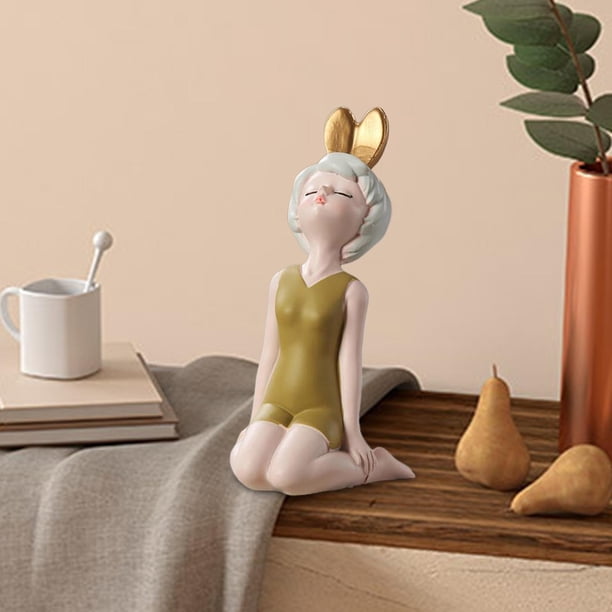 Estatuilla de chica nórdica Figura de resina escultura artística coleccionable 11.2x5cm