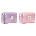 thumbnail image 1 of Bolsa de almacenamiento de embrague de PU maquillaje de letras impermeable para niñas adolescentes (letra A), 1 of 3
