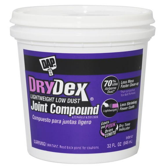 DAP 32 oz DryDex White All Purpose Lightweight Joint Compound, Pack of 8