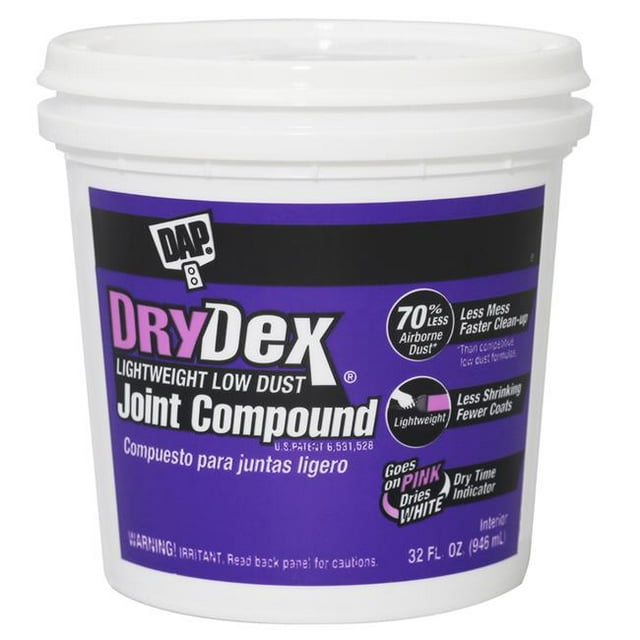 DAP 32 oz DryDex White All Purpose Lightweight Joint Compound, Pack of 8