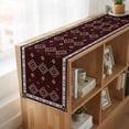 thumbnail image 6 of Table Runners 60 Inches Long Dress Scarves, Brown Boho Farmhouse Kitchen/Dining Table Runner, Small Coffee Tablerunners, Retro Farmhouse Abstract Geometric Ethnic Art 13x60 Inch, 6 of 9