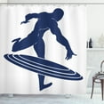thumbnail image 1 of Ambesonne Superhero Shower Curtain, Muscular Hero Man, 69"Wx75"L, White Navy Blue, 1 of 3