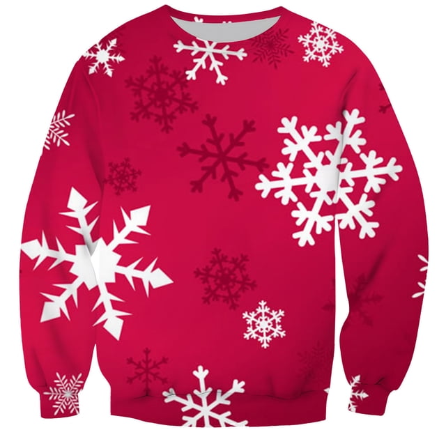 Playeras Negras Para Hombre Algodon Sudadera Navideña Con Cuello Redondo Y Copos De Nieve, Sin Sombrero, Para Adultos, Deportiva, Informal