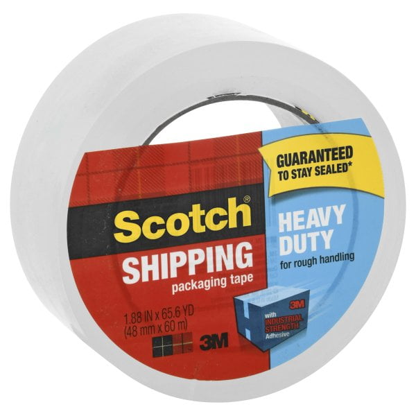 Scotch Heavy Duty Shipping Packaging Tape, 1.88' x 65.6 Yards, 3' Core, Clear, Great for Packing, Shipping & Moving, 1 Roll (3850-60)