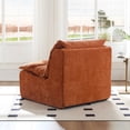 thumbnail image 3 of HomePerch Armless Lounge Chair, Single Sofa Chair with Backrest, Comfy Lazy Floor Seating for Living Room, Bedroom, or Office, Polyester Upholstered,Orange, 3 of 8