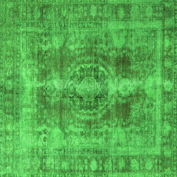 Ahgly Company Indoor Square Persian Green Traditional Area Rugs, 7' Square
