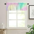 thumbnail image 3 of Gradient Window Curtain Valance for Kitchen Windows/Bathroom/Living Room/Bedroom Privacy Decorative Rod Pocket Short Window Valance Curtain, 52" W x 18" L, Brilliant Color Gradient, 3 of 4