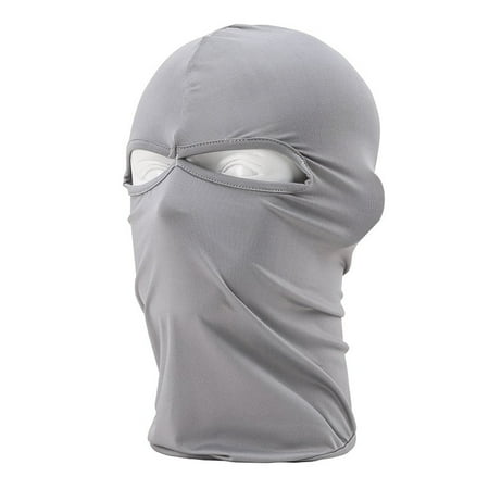 Face Football Helmet - VicTsing Lycra Dual Holes Motorcycle Tactical Skiing Face Mask for Ski Bicycle CS Sports Football Helmet etc. (Gray & White)