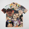 thumbnail image 2 of Haikyuu Characters Men's Casual Button-Down Shirts Summer Short Sleeve Tee Shirt Daily Hawaiian Beach Shirt Top With Pocket, 2 of 9