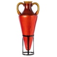 thumbnail image 3 of Tall Floor Vase, Roman Style Large Pointed Amphora, 35" Floor Vase, Interior Decoration, Metal Tripod Stand, Red and, 3 of 7
