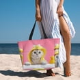 thumbnail image 3 of Wukai A Funny Cat Print Zipper Bag,large Beach Tote Bag,Waterproof Sandproof Bag,Grocery and Picnic Tote Travel Bag, 3 of 5