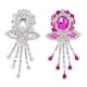 thumbnail image 2 of Broches Para Mujer, Multiusos, Buena Decoración, Rosa Blanca, Borla Roja, Broche De Diamantes De Imitación, Fijación Fuerte, 2 Piezas Para Graduaciones, 2 of 7