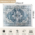 thumbnail image 2 of 6'x9' Vintage Area Rugs,Soft Washable Distressed Thin Rugs for Living Room Bedroom,Non-Slip Foldable Indoor Carpet,Navy Blue, 2 of 5
