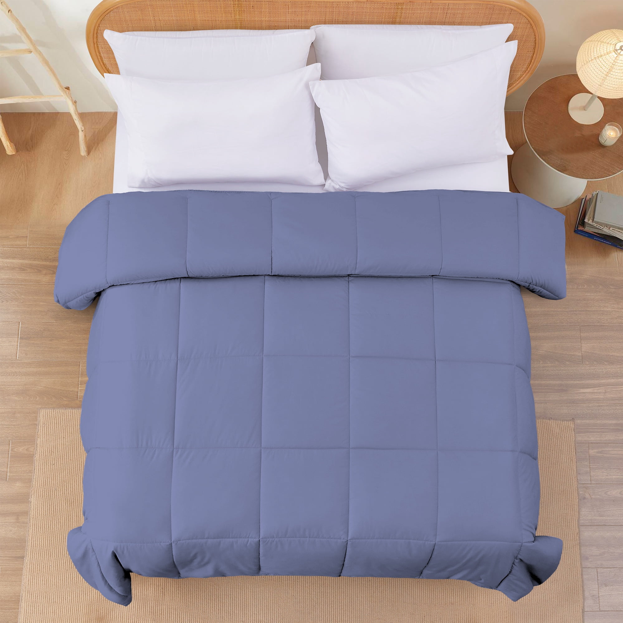 Modern Threads Reversible Blue & Cream All-Season Down Alternative Adult Bed Comforter, King