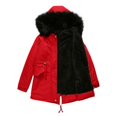 thumbnail image 5 of Chaquetas Parka largas gruesas con capucha para mujer, abrigos con forro de piel sintética, ropa de abrigo con cremallera, Anoraks, 5 of 5