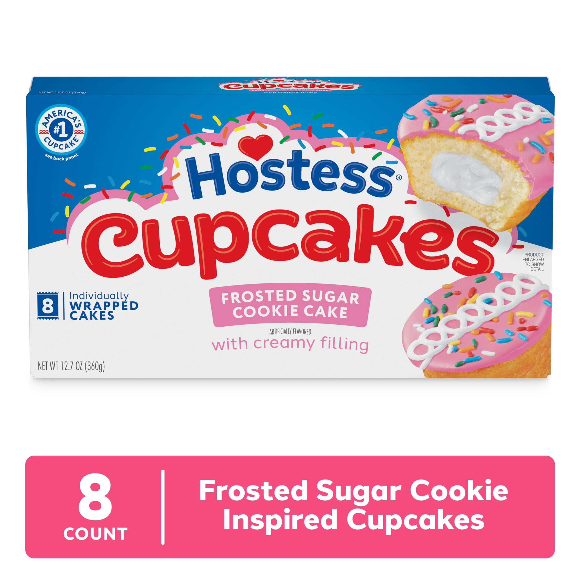 (3 pack) Hostess Cupcakes, Frosted Sugar Cookie Artificially Flavored Snack Cakes, 12.7 oz Box (8 Count, Individually Wrapped)
