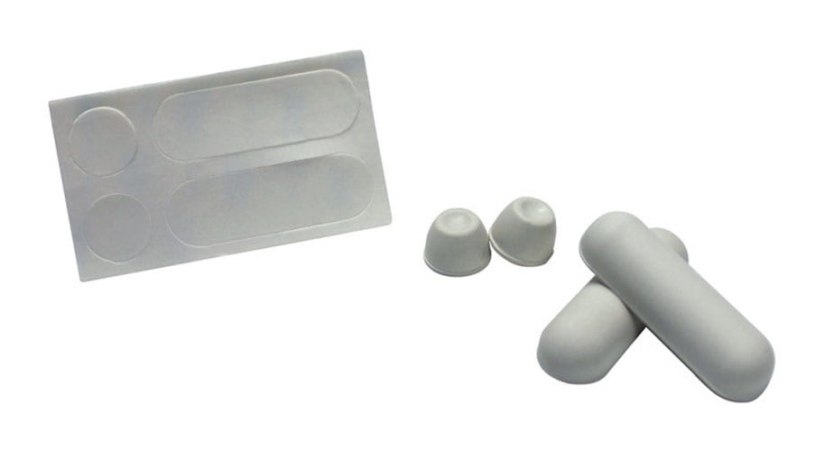 Plastic White Adhesive Toilet Seat Bumpers