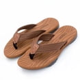 thumbnail image 6 of IEMIEMIEM Mens Flip Flops Comfort Thong Sandals with Arch Support Quick-Dry Non Slip Slip On Comfort Orthopedic Sliders for Outdoor Summer Beach Brown 11-11.5 Wide, 6 of 10