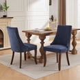 thumbnail image 3 of Dining Chairs Set of 2，Chenille Fabric Tufted Kitchen Dining Room Chair with Curved Solid Wood Legs, Dinner Chair Comfy Fabric Upholstered Accent Chair, 3 of 14
