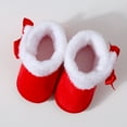 thumbnail image 5 of CAICJ98 Fleece Baby Booties Warm Cozy Baby Slippers, Easy to Put on, Christmas Baby Gifts, Soft Newborn Booties Non-Slip Adjustable Winter Baby Shoes Red,5(Infant), 5 of 7