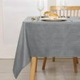 thumbnail image 5 of JIUZHEN Faux Linen Square Tablecloth - Wrinkle and Stain Resistant Washable Table Cloth for Kitchen Dining Room Holiday Table Cover for Party Dinner Picnic, Grey, 60 x 60 Inch, 5 of 8
