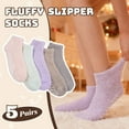 thumbnail image 6 of Fuzzy Socks for Women, PUTUO Gripper Socks, Cozy Fluffy Non Slip Socks, Soft Winter Warm Socks for Women, 5 Pairs, 6 of 7