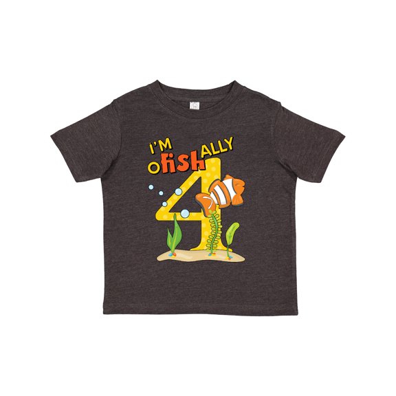 Inktastic I'm O-fish-ally Four Cute Clownfish Fourth Birthday Boys or Girls Toddler T-Shirt