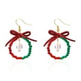 thumbnail image 4 of Yoyauz Women's Christmas Earrings Cute Christmas Ribbon Bow Garland Bell Red Green Holiday Pendant Earrings Christmas Holiday Jewelry Party Gifts, 4 of 5