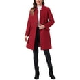 thumbnail image 2 of INSPIRE CHIC Women Vintage Belted Coat for Women's Stand Collar Winter Outwear Coats XL Dark Red, 2 of 6
