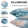 thumbnail image 5 of Navy Blue Waves Coastal Throw Pillow Covers 16x16 Inch Set of 2, Teal Ombre Summer Beach Oceans Waterproof Outdoor Pillow Covers, Decorative Cushion Pillowcases for Couch, Sofa, Bed, Garden, Patio, 5 of 9