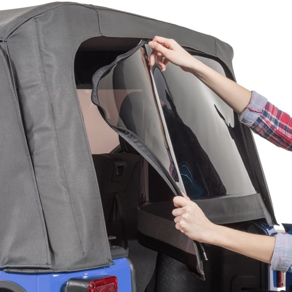 MasterTop Soft Top Rear Window Replacement, Fits Jeep Wrangler JK 2010-2018 Jeep JK Rear Window Jeep JK Back Window Wrangler Back Window Jeep Wrangler Unlimited Window for 2-Door & 4-Door (11-18 Dia)