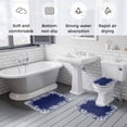 thumbnail image 5 of Coastal Coral Bath Mat 3 Piece Bathroom Rug Set, Navy Blue Ocean Marine Nautical Beach Non Slip Bath Rug Contour Mat and Toilet Lid Cover, Absorbent Shower Mats Soft Bath Rugs and Mats Sets, 5 of 8