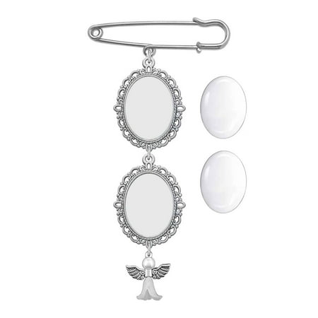 

YUOPEEA Wedding Bouquet Photo Charm DIY Pin Brooch Making Kit Oval Lacy Frame Charm