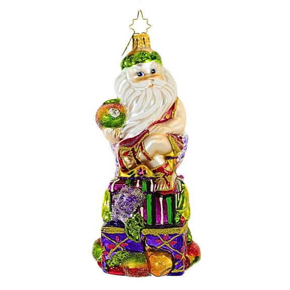 Christopher Radko Company 5.50In Sweetly Seated, Glass, Ornament Diabetes Fruit Santa 1014006