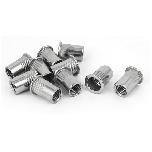 Unique Bargains M12 x 1.75mm 304 Stainless Steel Stripe Blind Rivet Nut Insert Nutsert 10PCS
