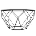 thumbnail image 2 of Maykoosh Old World Opulence Large Modern Octagon Glass Top Coffee Table With Geometric Base - 28.75"L x 28.75"W x 17.5"H - Sleek Airy Design, 2 of 6