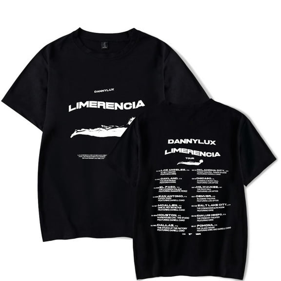DannyLux LIMERENCIA Tour Shirt 2023 Concert Merch Popular Print Round Unisex Trendy Casual Short Sleeve Top