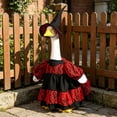 thumbnail image 4 of Porch Goose Outfits Cute Funny Outdoor White Goose Clothing Set With Dress Hat Clothes Fit for Lawn Yard Patio Decoration, 4 of 6