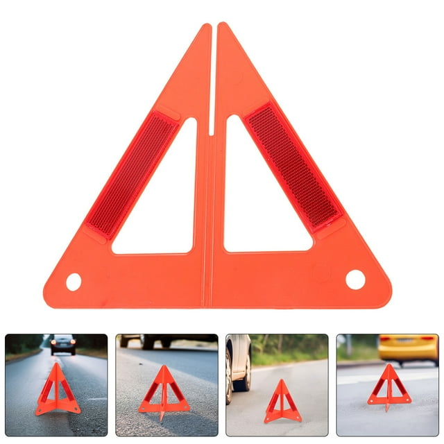 TEHAUX 5 Pcs Panneau d'Avertissement Triangle Réfléchissant Rouge Pliable Sécurité Routière pour Véhicules
