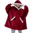 thumbnail image 4 of Sudadera con Capucha Tipo Manta para Mujer, de Forro , Cálida y Acogedora, con Bolsillo. Ante Talla Única, 4 of 7
