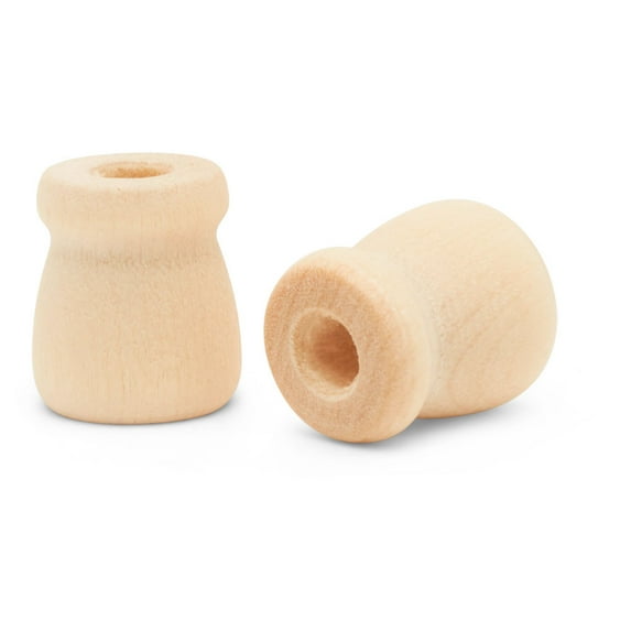 Bean Pot Candle Cups, 5/8 Inch, 1/4 Inch Hole, Pack of 500 Unfinished Wood Candle Holders, Wood Turnings for Crafts, by Woodpeckers