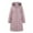 Pink, variant on Women's Long Hooded Parka, Faux Fur Trim Winter Coat, Windproof Puffer Jacket, Thickened Warm Coat, Outdoor Winter Parka with Zipper Pockets Beige L