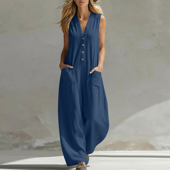 Qiyinn Women's Light Blue V-Neck Wide-Leg Jumpsuit Batwing Sleeve Ruched Waist Maxi Jumpsuit