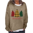thumbnail image 2 of Chandail de Noël pour Femmes 2023 Imprimé Mode Manches Longues Confortable Respirant Chandail à Col Rond en Liquidation, 2 of 5